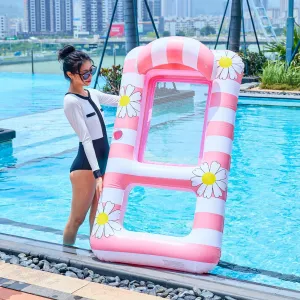 1 Set of Pool Lounger Floats Adult-Extra Large Pool Inflatable Pool Floaties Raftst Floating Chair Water Floaties for Swimming Pool Lake Lounge Float with Cup Holders Beach Vacation Pool Party