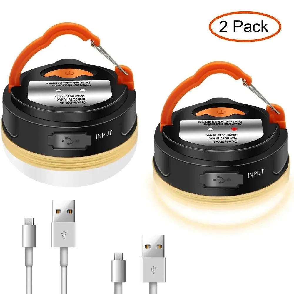 10W LED Portable Camping Lantern 1800mAh Battery USB Rechargeable Tent Light Outdoor Hiking Hanging Lamp
