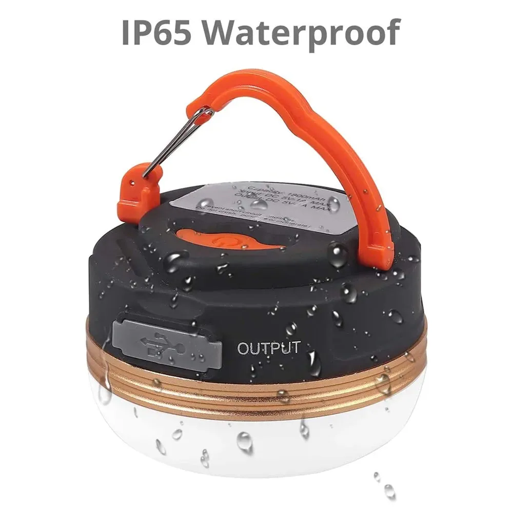 10W LED Portable Camping Lantern 1800mAh Battery USB Rechargeable Tent Light Outdoor Hiking Hanging Lamp