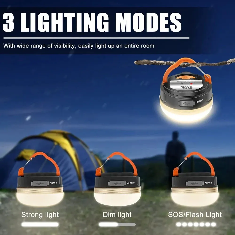 10W LED Portable Camping Lantern 1800mAh Battery USB Rechargeable Tent Light Outdoor Hiking Hanging Lamp