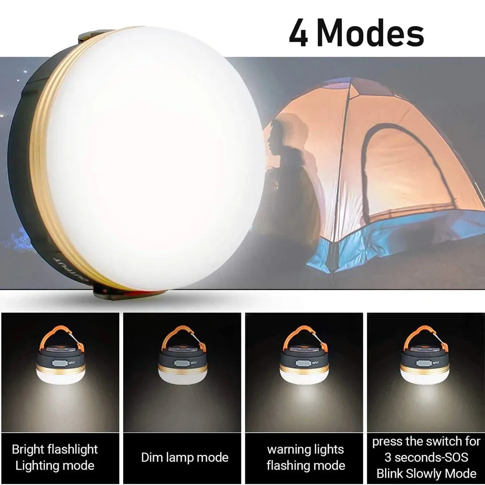 10W LED Portable Camping Lantern 1800mAh Battery USB Rechargeable Tent Light Outdoor Hiking Hanging Lamp