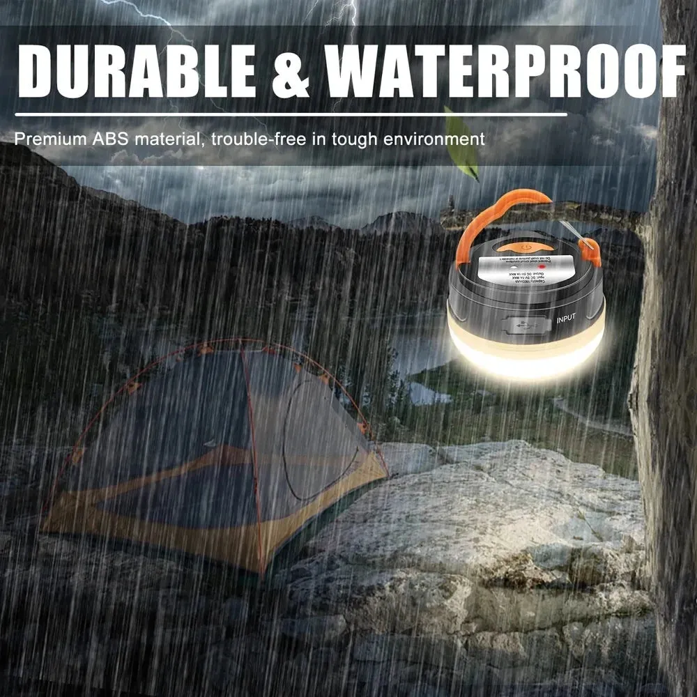 10W LED Portable Camping Lantern 1800mAh Battery USB Rechargeable Tent Light Outdoor Hiking Hanging Lamp