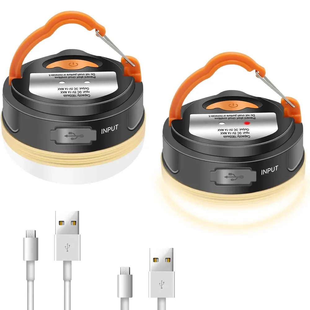 10W LED Portable Camping Lantern 1800mAh Battery USB Rechargeable Tent Light Outdoor Hiking Hanging Lamp