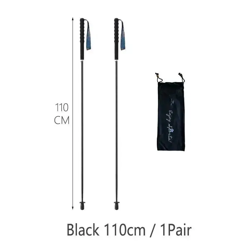 110g Ultra Light Weight Trekking Poles Folding Hiking Sticks Portable Carbon Fiber Collapsible Nordic Walking Cane Sticks Bags