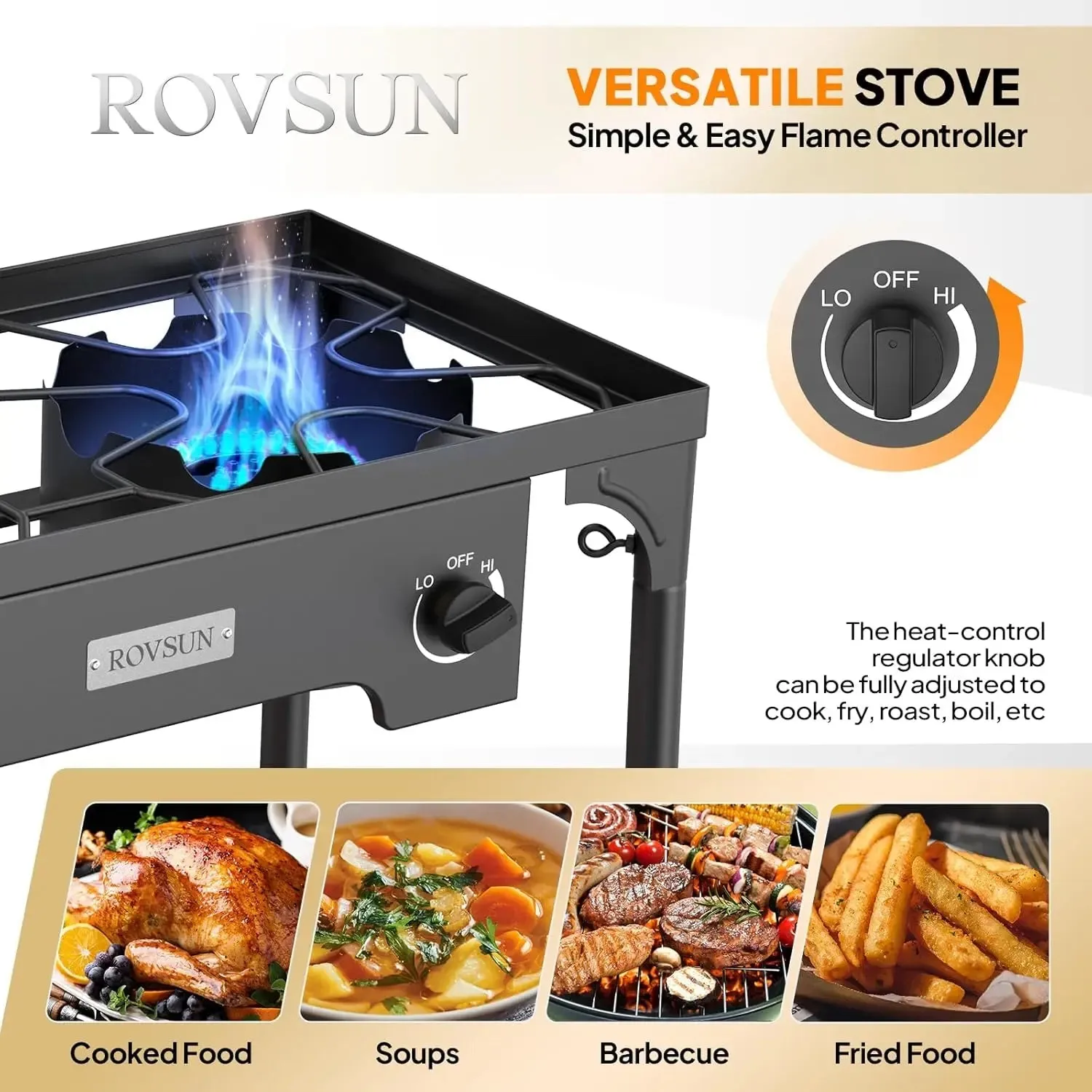 2 Burner Outdoor Propane Gas Stove 150,000 BTU High Pressure Stand Cooker for Backyard Cooking Camping Home Brewing Canning