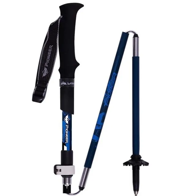 2 Pack Carbon Fiber Folding Trekking Poles Ultralight Adjustable Collapsible Travel Hiking Nordic Walking Sticks 1 Pair