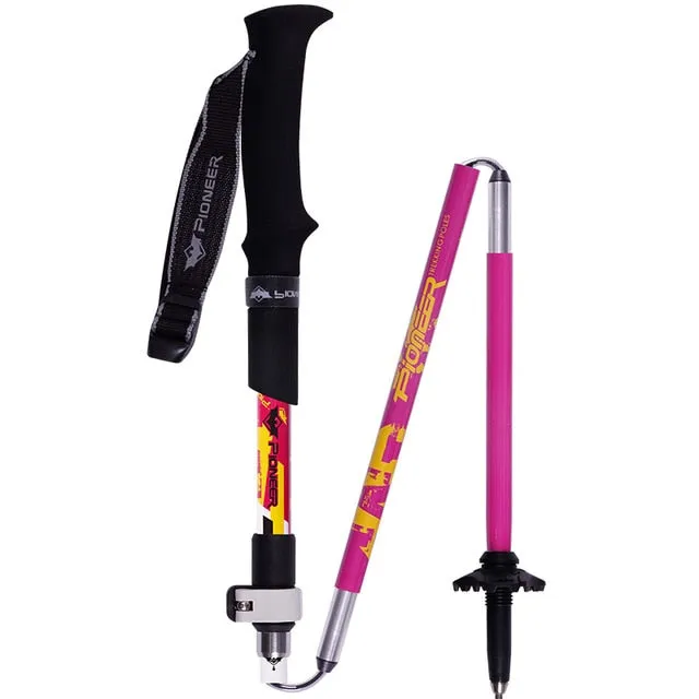 2 Pack Carbon Fiber Folding Trekking Poles Ultralight Adjustable Collapsible Travel Hiking Nordic Walking Sticks 1 Pair