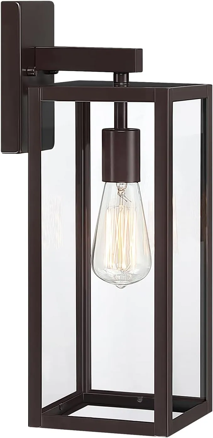 2 Pack Large Outdoor Sconce Lights,18 Inch Outdoor Wall Lantern Light,Exterior Sconce Metal and Glass Large Porch Light, Oil Rubbed Bronze Outdoor Lanterns for Front Porch Garage Balcony