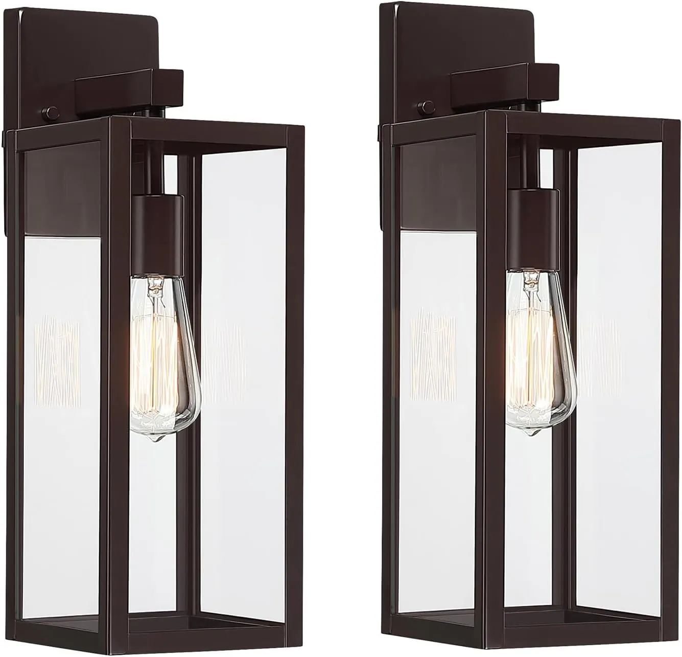 2 Pack Large Outdoor Sconce Lights,18 Inch Outdoor Wall Lantern Light,Exterior Sconce Metal and Glass Large Porch Light, Oil Rubbed Bronze Outdoor Lanterns for Front Porch Garage Balcony