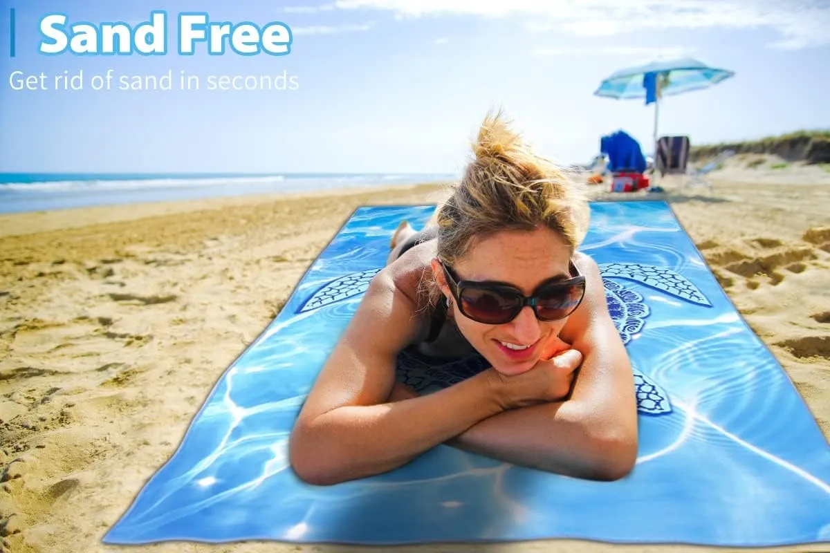2 Pack Microfiber Thin Beach Towel Lightweight 71x32 Oversized Extra Large Sand Free Towels Quick Dry for Travel Pool Yoga Gym Sports Beach Accessories Vacation Essential Gift