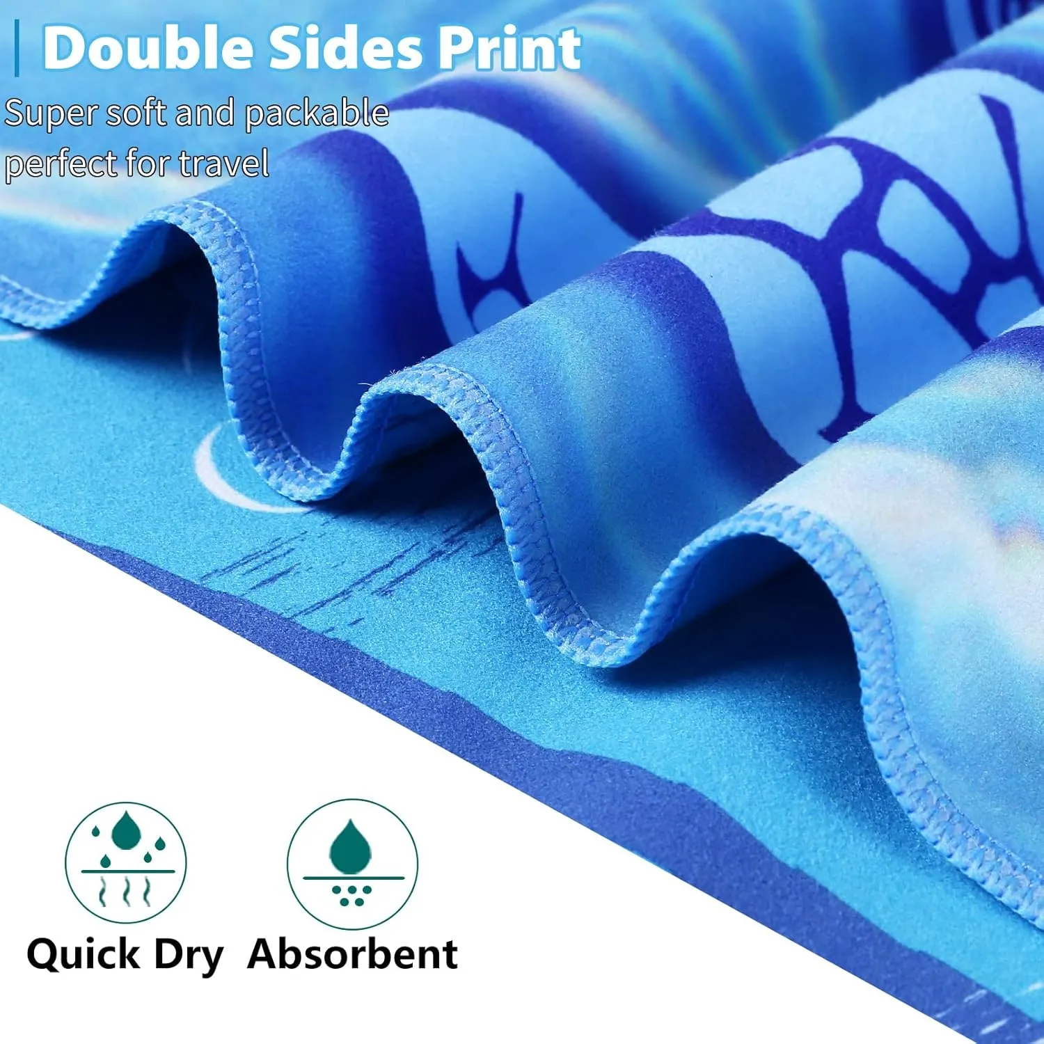 2 Pack Microfiber Thin Beach Towel Lightweight 71x32 Oversized Extra Large Sand Free Towels Quick Dry for Travel Pool Yoga Gym Sports Beach Accessories Vacation Essential Gift