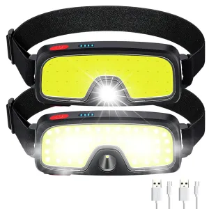 20000lm COB Large Angle Floodlight Full Viewing Angle Headlamp Rechargeable IPX4 Waterproof Outdoor Home Portable Headlamp