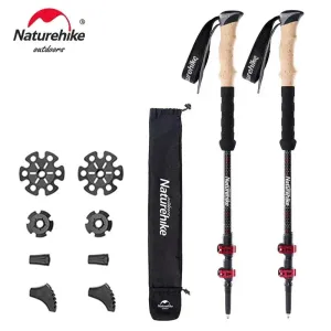 2024 Carbon Fiber Trekking Poles - Collapsible Telescopic Walking Sticks for Tourism and Hiking