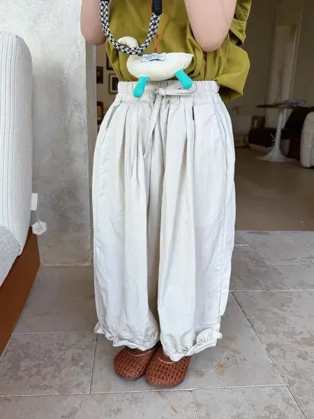 2025 Summer Girls Cotton Lantern Pants – Loose Lightweight Mosquito-Resistant Trousers for Kids