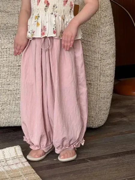2025 Summer Girls Cotton Lantern Pants – Loose Lightweight Mosquito-Resistant Trousers for Kids