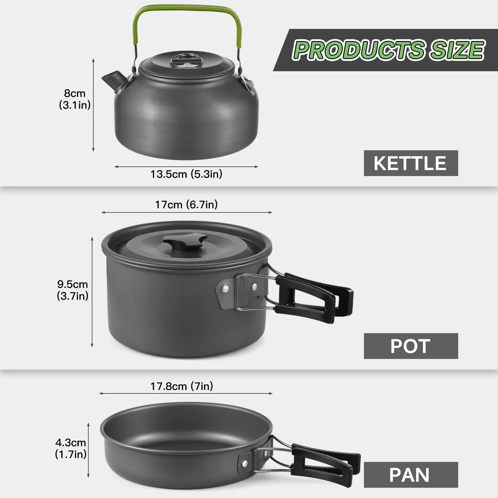 22-Piece Lightweight Camping Cookware Set for Outdoor Cooking
