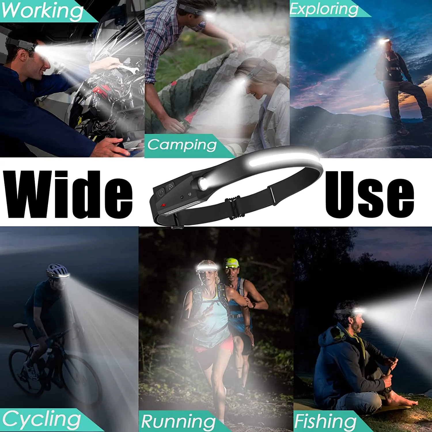 230°Wide Beam Headlight with Motion Sensor