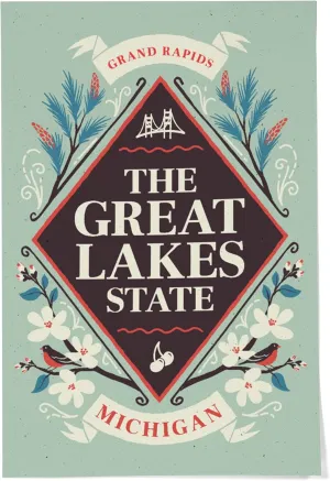 24x36 Inch Giclee Print, Grand Rapids, Michigan, State Motto Crest, State Series