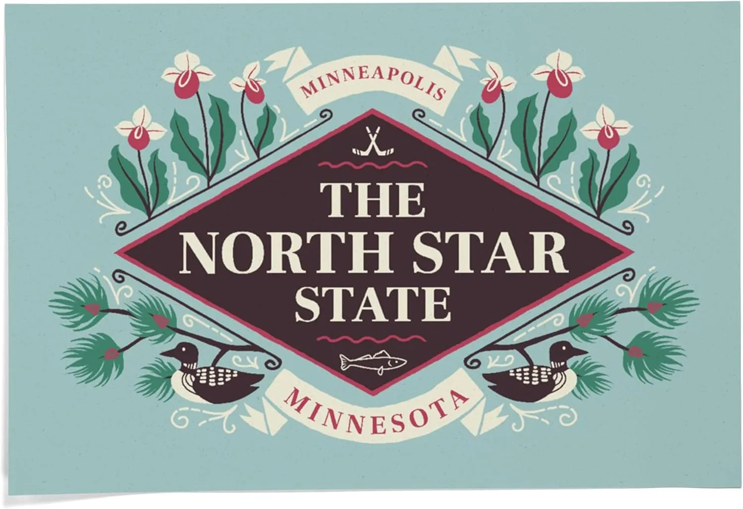 24x36 Inch Giclee Print, Minneapolis, Minnesota, State Motto Crest, State Series,
