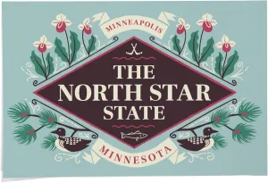 24x36 Inch Giclee Print, Minneapolis, Minnesota, State Motto Crest, State Series
