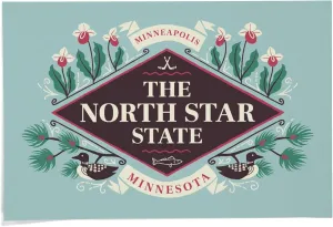 24x36 Inch Giclee Print, Minneapolis, Minnesota, State Motto Crest, State Series,