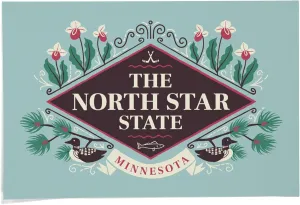 24x36 Inch Giclee Print, Minnesota, State Motto Crest, State Series,