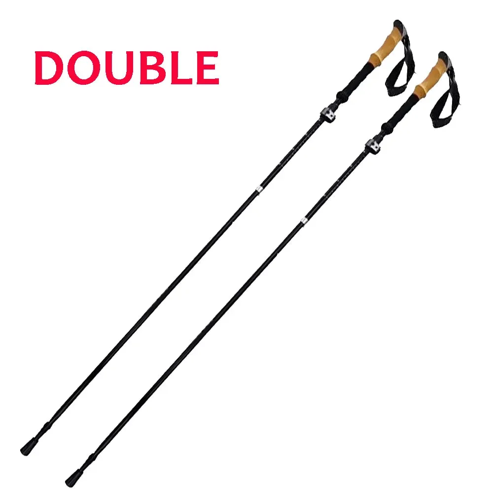 2Pcs Lightweight Carbon Fiber/Aluminum Alloy Trekking Poles: Collapsible Telescopic Walking Sticks for Hiking & Climbing