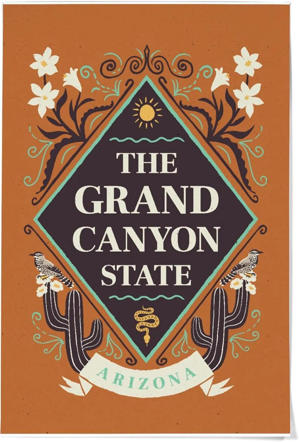 36x54 Inch Giclee Print, Arizona, State Motto Crest, State Series