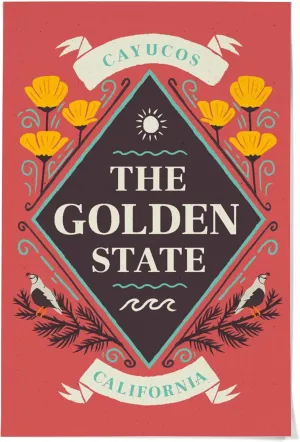 36x54 Inch Giclee Print, Cayucos, California, State Motto Crest, State Series