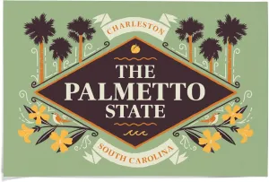 36x54 Inch Giclee Print, Charleston, South Carolina, State Motto Crest State Series