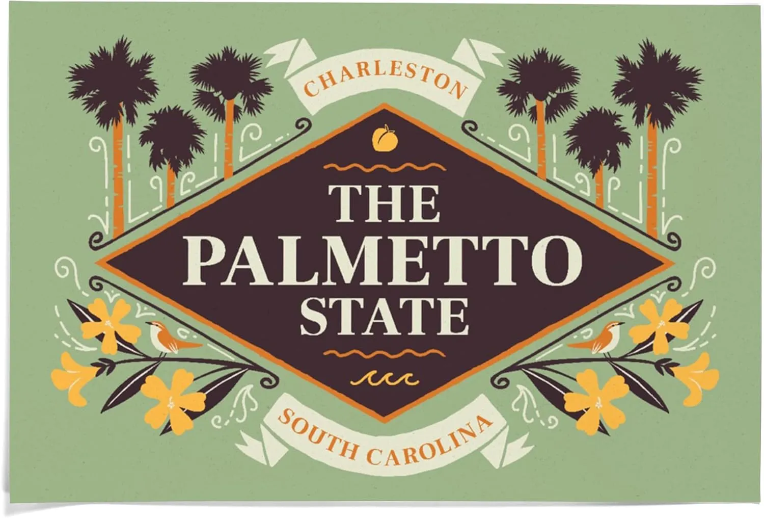 36x54 Inch Giclee Print, Charleston, South Carolina, State Motto Crest State Series