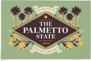 36x54 Inch Giclee Print, Charleston, South Carolina, State Motto Crest, State Series,