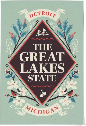 36x54 Inch Giclee Print, Detroit, Michigan, State Motto Crest, State Series