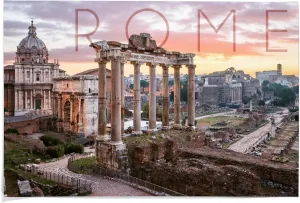 36x54 Inch Giclee Print, Rome, Italy, Roman Forum and Sunrise