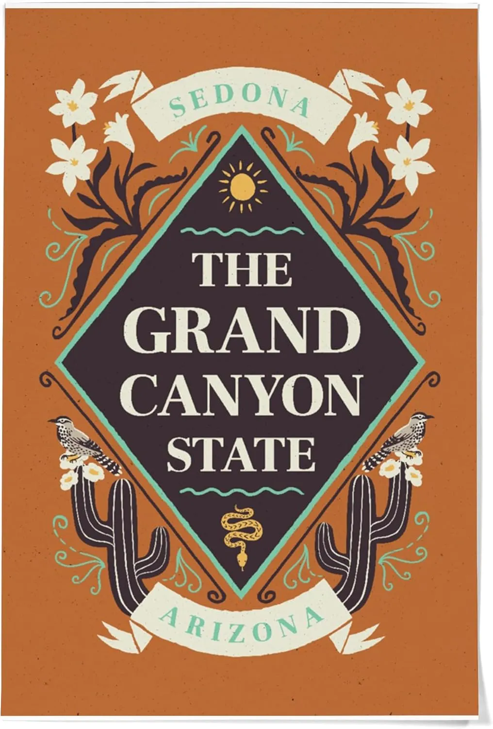 36x54 Inch Giclee Print, Sedona, Arizona, State Motto Crest, State Series,