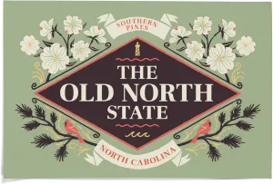 36x54 Inch Giclee Print, Southern Pines, North Carolina, State Motto Crest, State Series