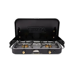 3n1 Propane Camping Stove w/ Matchless Lighting,Cast Iron Griddle & Grill Grates