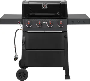 4-Burner Propane Gas Grill, Outdoor Grill with 2 Side Tables and Porcelain-Enameled Grates for Patio BBQ, 36000 BTU Powerful for Outdoor Cooking, Black - Perfect for Your Next Backyard BBQ