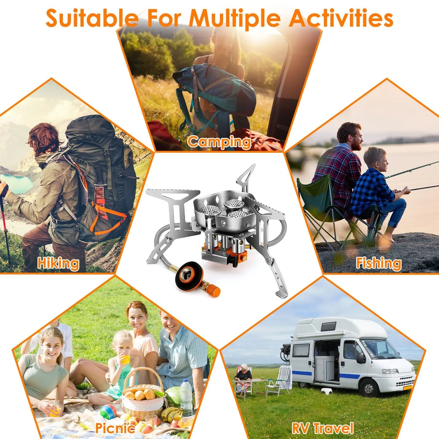 4000W Portable Gas Camping Stove with Carrying Case
