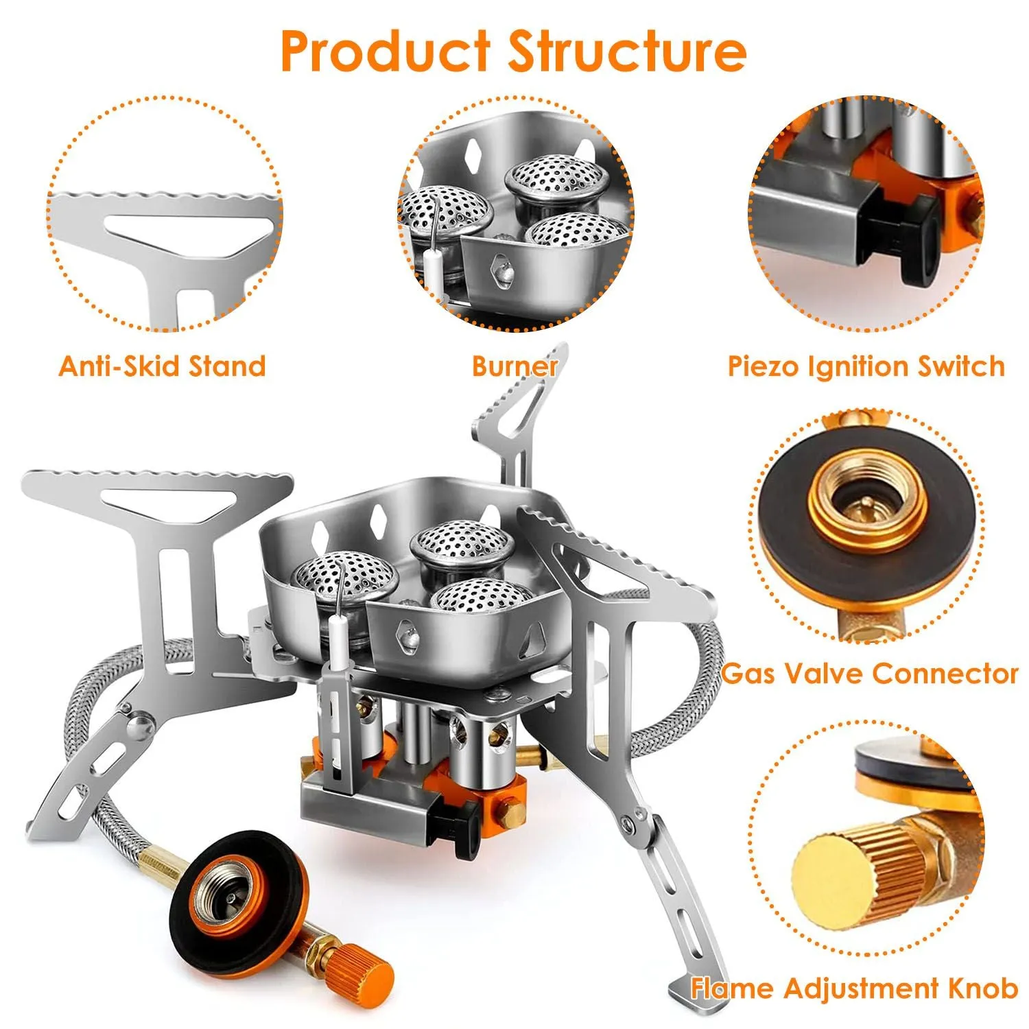 4000W Portable Gas Camping Stove with Carrying Case