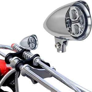 4.5" Motorcycle Headlight Led Headlamp Assembly Visor High Low Beam Bright for Harley Softail Dyna Sportsters Indian Ducati Chooper Bobber
