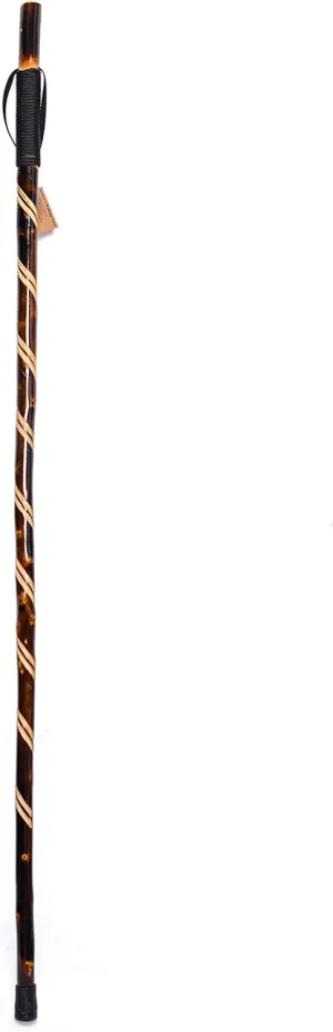 55 Handcrafted Wood Hiking Stick - Waterproof Coating - FOREST PILOT