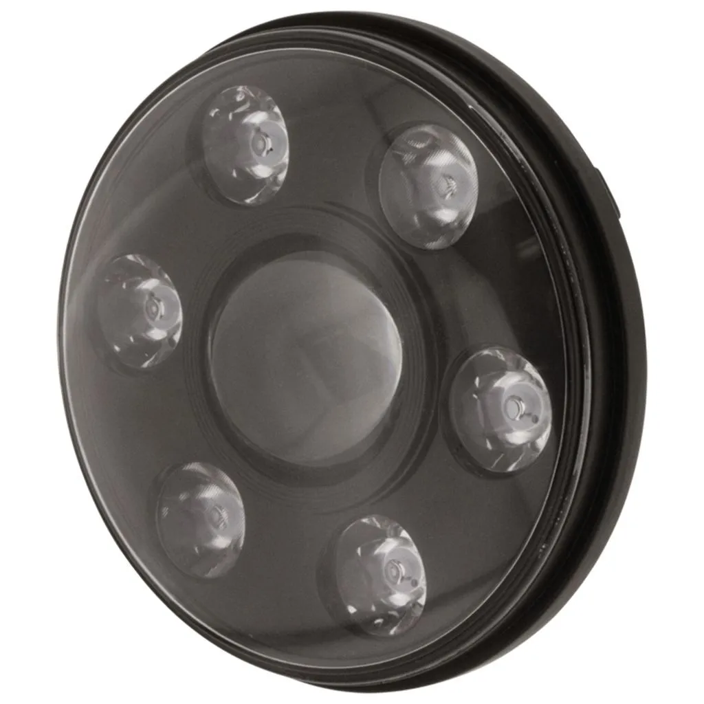 7" Led Headlight 9-36v High/low Beam Black Fascia