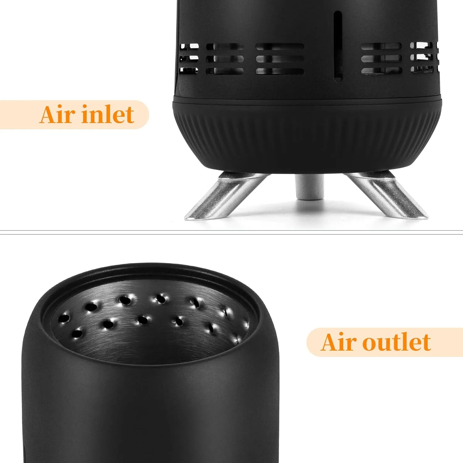 9" Portable Table Top Fire Pit, Tabletop Smokeless Fire Pit, Low Smoke Burning Mini Outdoor Stove Firepit Fueled by Pellets or Wood for Camping Patio Backyard, with Travel Bag,23.2x16.3cm