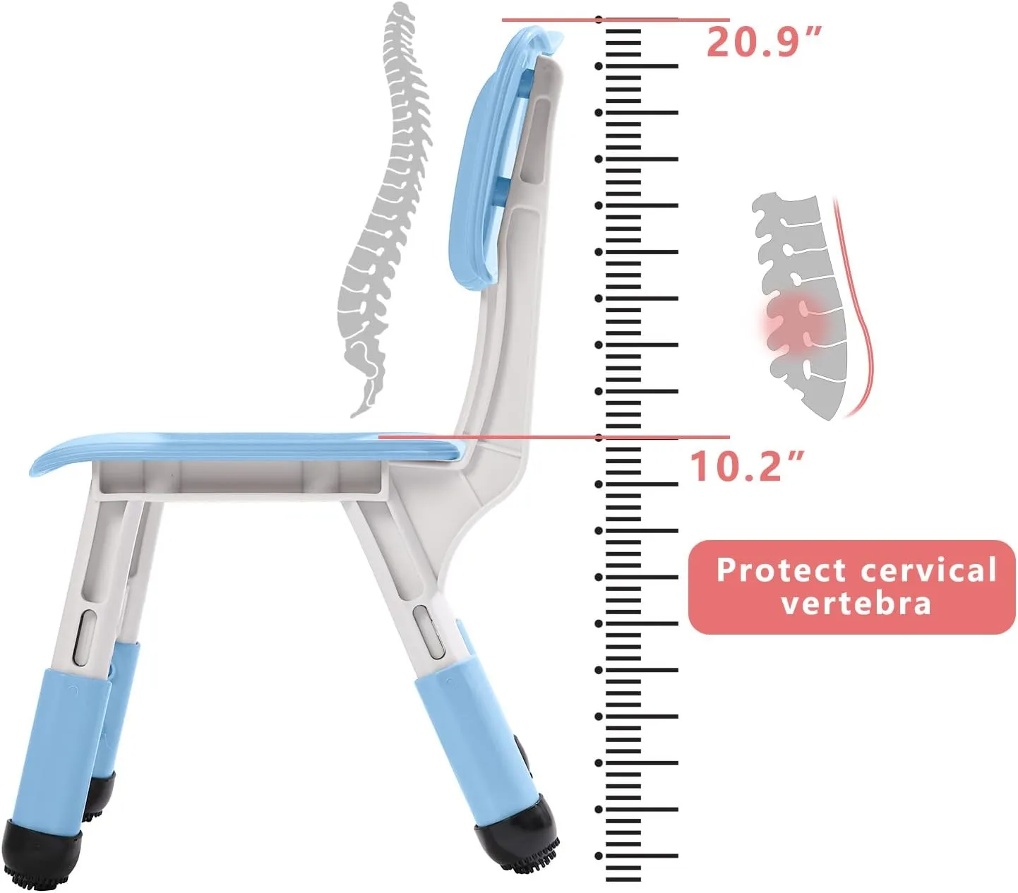Adjustable Kid Chairs Indoor 3 Level Adjustable Suitable for Children Age 2-6. Maximum load-bearing 220LBS Suitable for Family Classroom and Nursery Child Seat Set (2-Pack-Blue)