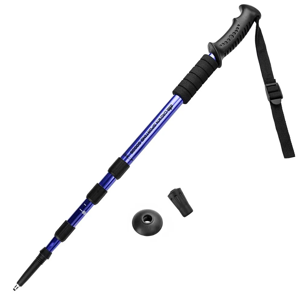 Adjustable Trekking Pole - Shock Resistant, Includes 3 Tips