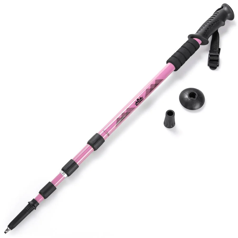 Adjustable Trekking Pole - Shock Resistant, Includes 3 Tips