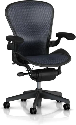 Aeron Chair by Herman Miller - Basic - Graphite Frame - True Black Size B Open Box