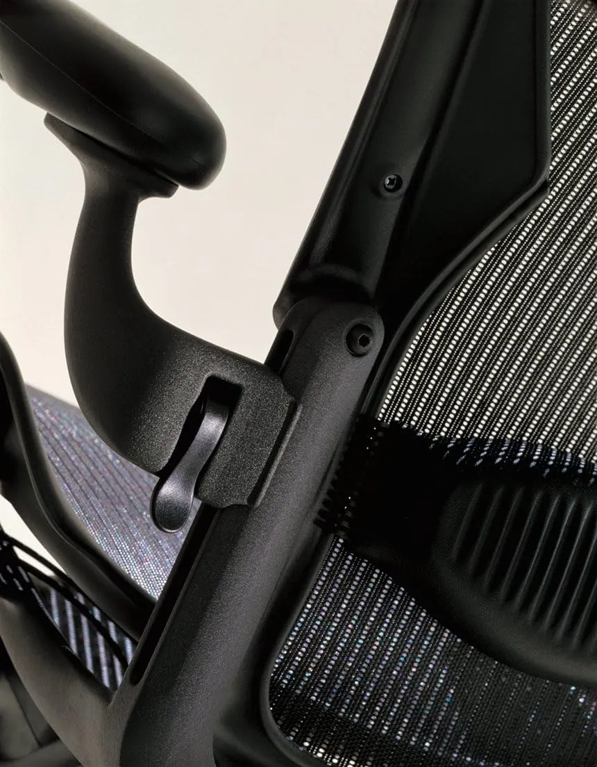 Aeron Chair by Herman Miller - Basic - Graphite Frame - True Black Size B Open Box