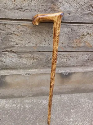 African Handcrafted Wooden Walking Stick/Authentic Tribal Hiking Staff/Artisan Wooden Walking Stick with Tribal Designs/Wooden Walking Cane